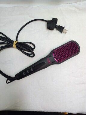 TYMO Pink and Black Heated Hair Straightening Brush - Unknown Brand